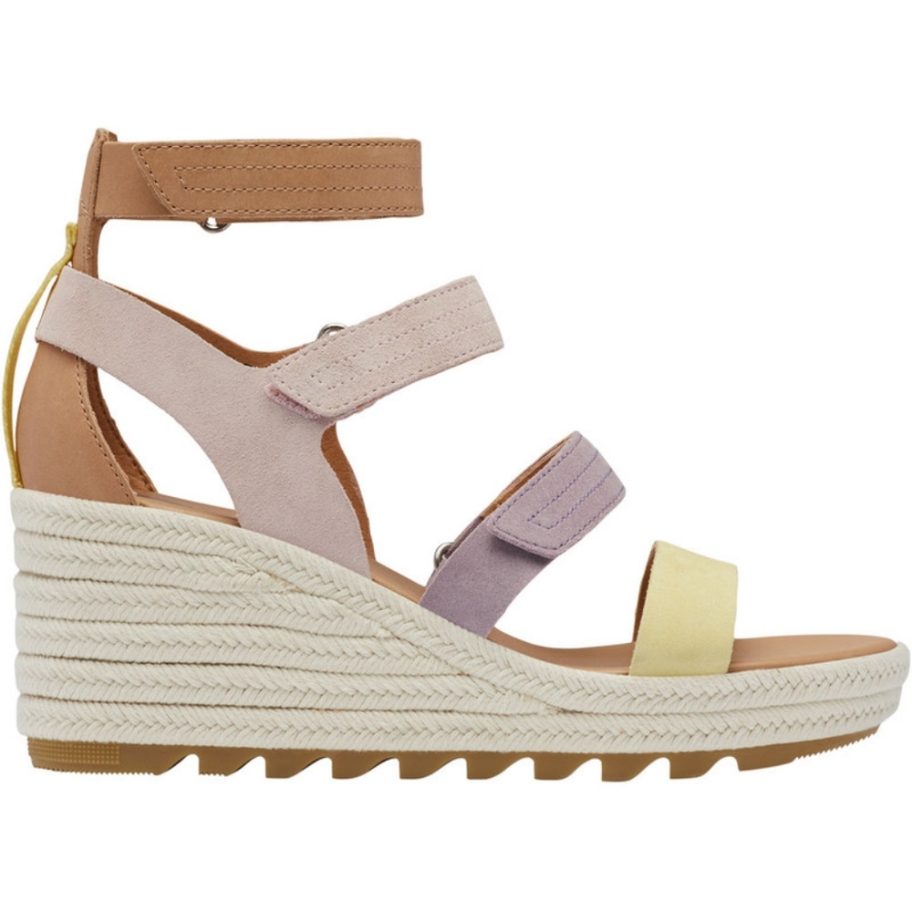 SOREL Cameron Wedge Espadrille Shale Mauve Sea Salt 5.5 genuine suede leather